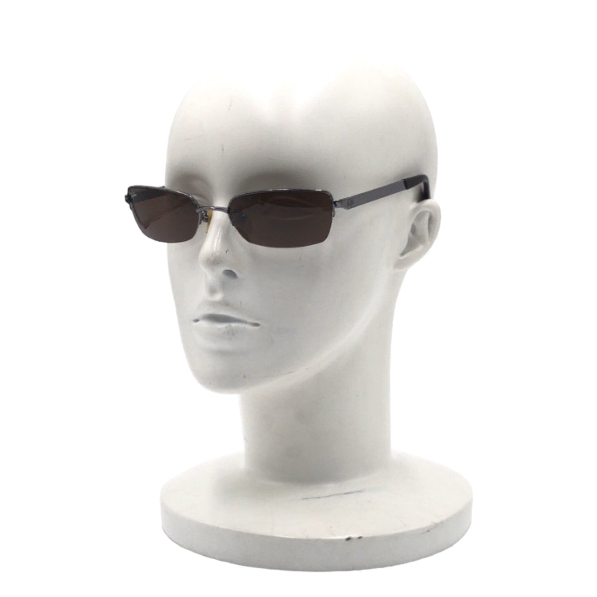 Ray-Ban Half Rim Brown Silver Metal RB3226 004/3 55◻︎19 130 Sunglasses Square Men's