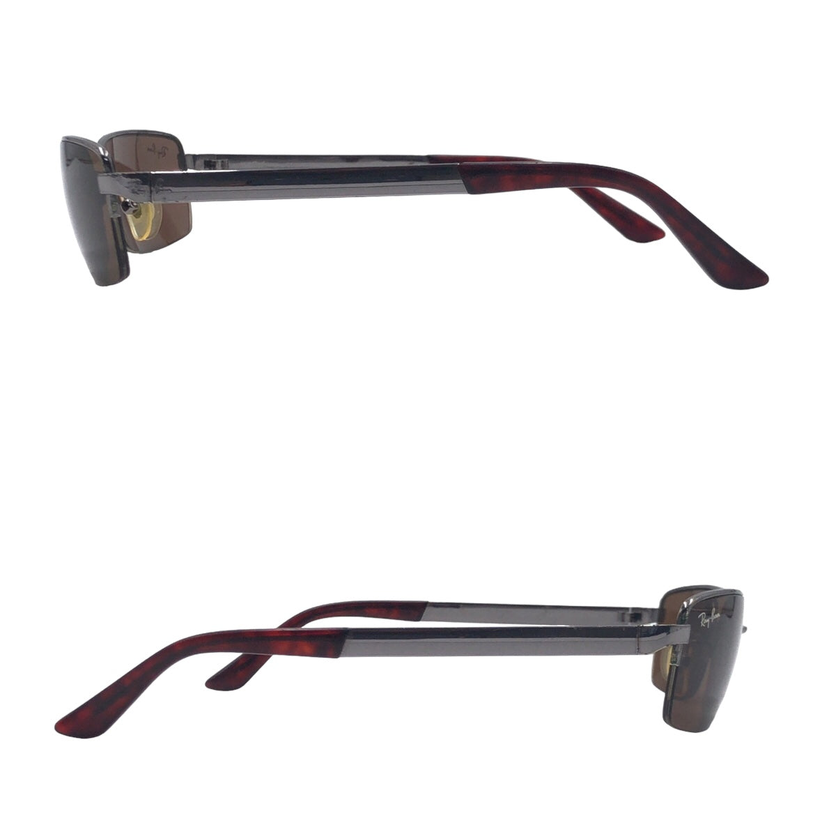 Ray-Ban Half Rim Brown Silver Metal RB3226 004/3 55◻︎19 130 Sunglasses Square Men's