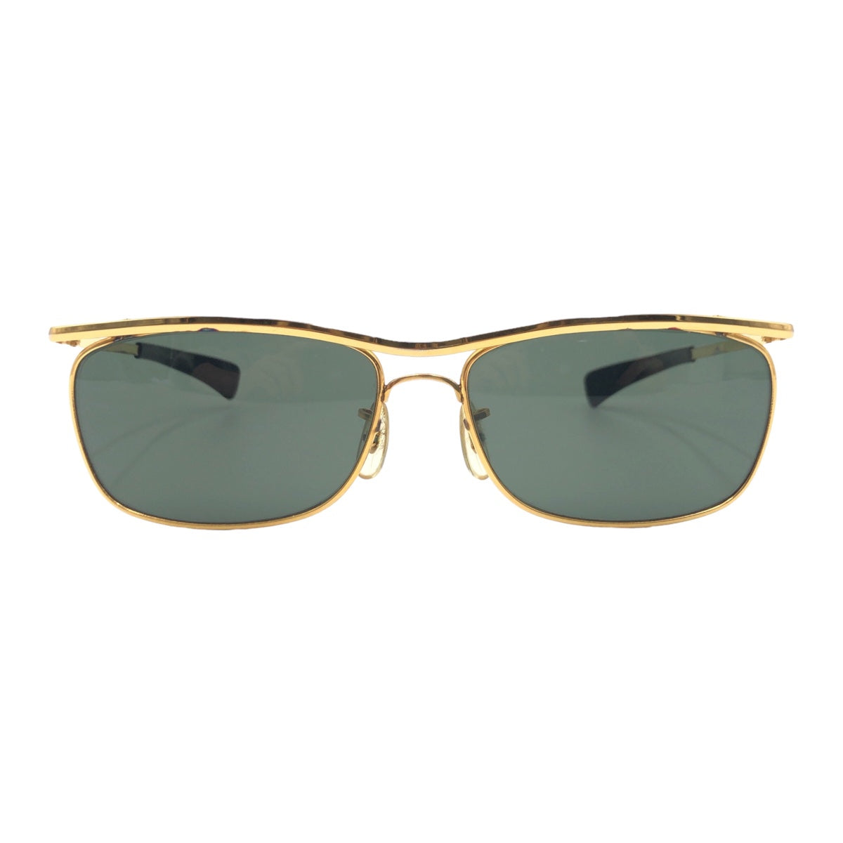 Ray-Ban B&amp;L RAY-BAN Olympian II DX Gold Green Metal Sunglasses Square Men's