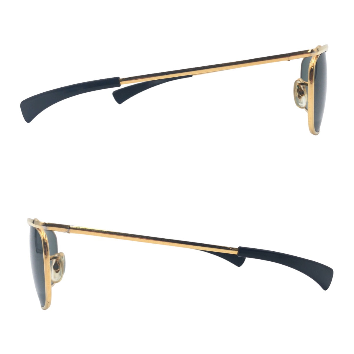 Ray-Ban B&amp;L RAY-BAN Olympian II DX Gold Green Metal Sunglasses Square Men's