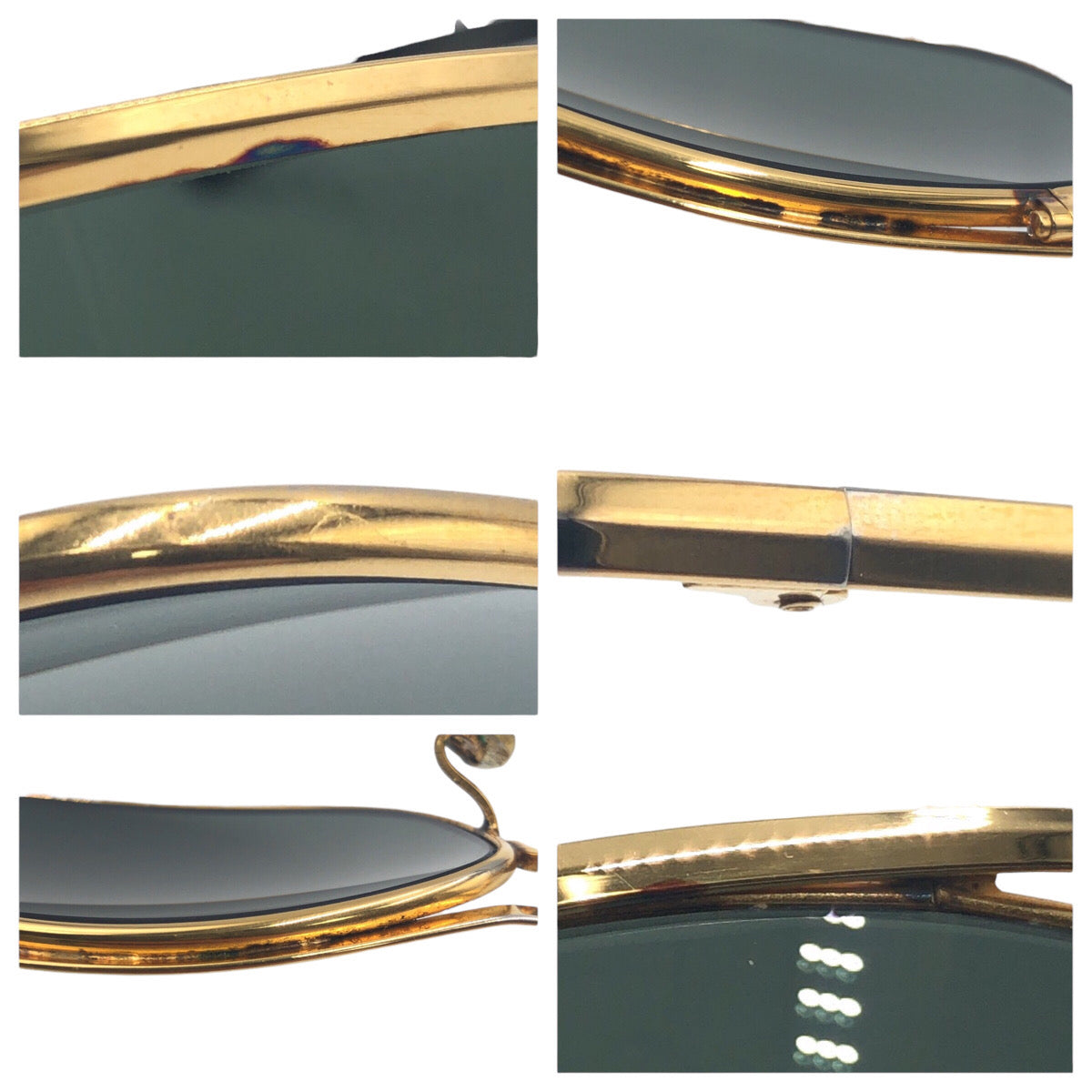 Ray-Ban B&amp;L RAY-BAN Olympian II DX Gold Green Metal Sunglasses Square Men's