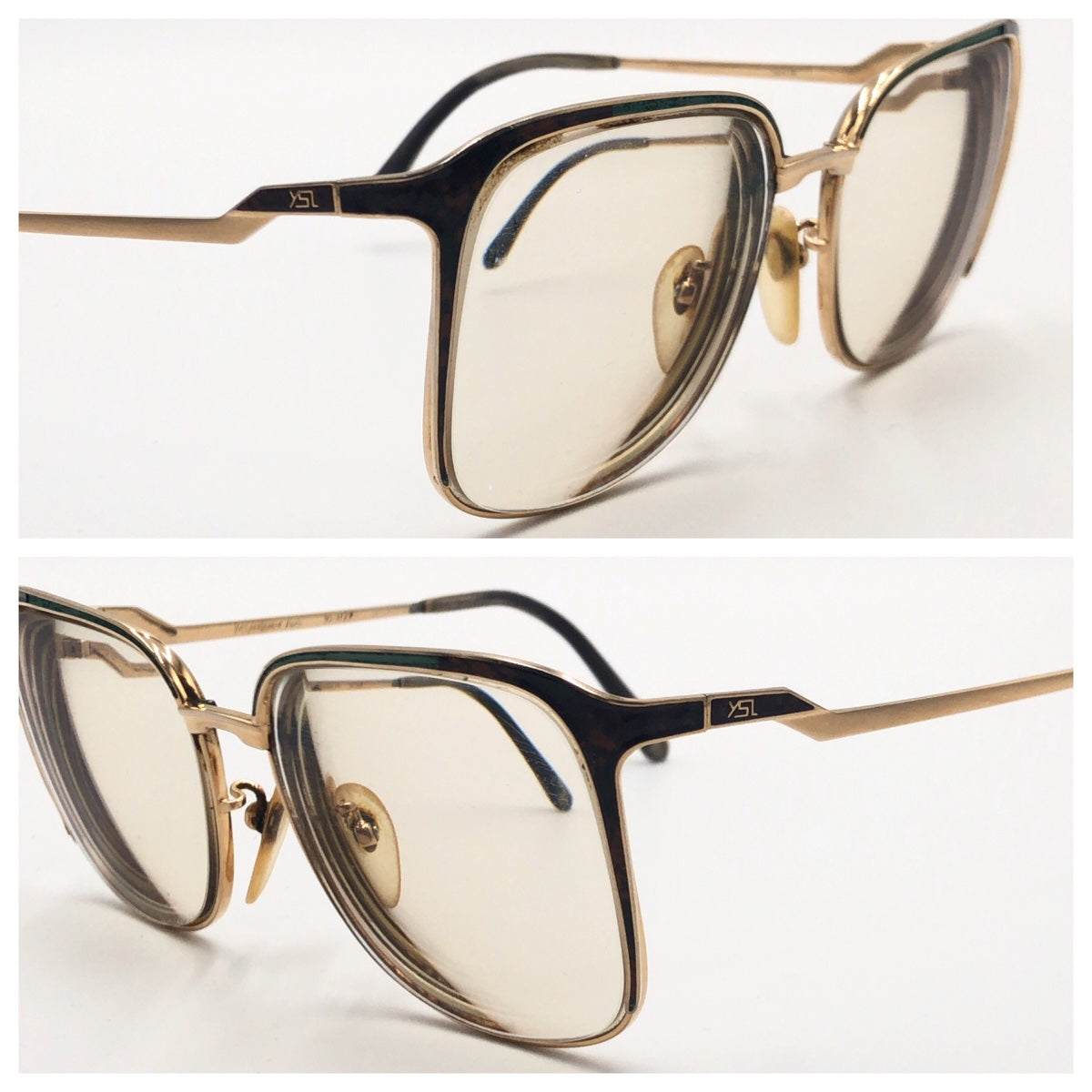 C-223
YVES SAINT LAURENT イヴ・サンローラン 男女兼用 ゴールド 金 メタル 56□16 30-3122 サングラス  度あり メンズ