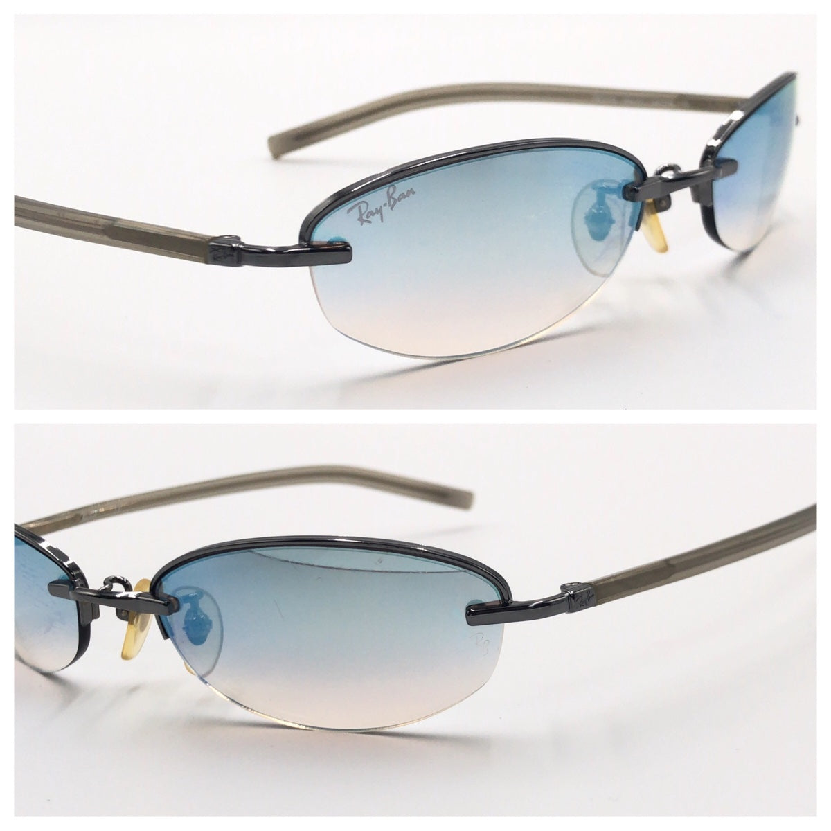 C-224
Ray-Ban レイバン ハーフミラー 男女兼用 ブルー 青 ブラック 黒  メタル RB3229 004/Z1 54□19 135 サングラス オーバル  レディース