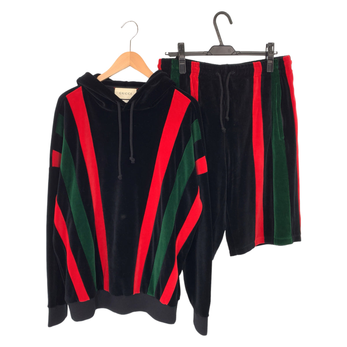 GUCCI グッチ シェリーライン シェニール サイズM ブラック 黒 コットン 598983 セットアップ 上下セット パーカー  メンズ