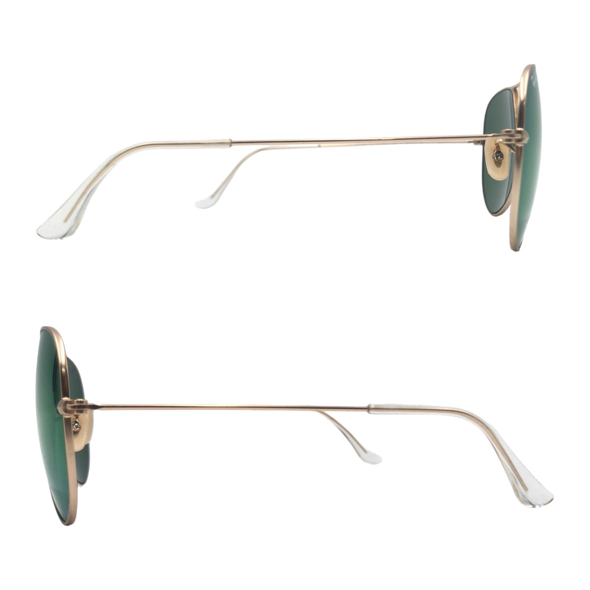 Ray-Ban Aviator Large Metal Gold Green Metal RB3025 AVIATOR LARGE METAL 112/68F 58◻︎14 3N Sunglasses Teardrop Men's