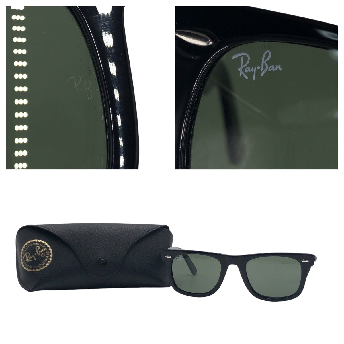 Ray-Ban Wayfarer Unisex Black Plastic RB2140 901 50◻︎22 3N Sunglasses Wellington Men's