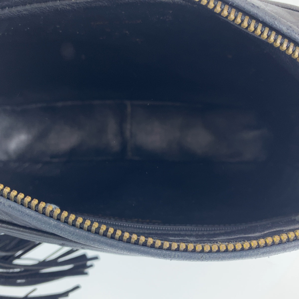 H-0259
CHANEL シャネル ヴィンテージ マトラッセ フリンジ ブラック 黒 ゴールド金具 ラムスキン ショルダーバッグ 斜め掛けバッグ  レディース