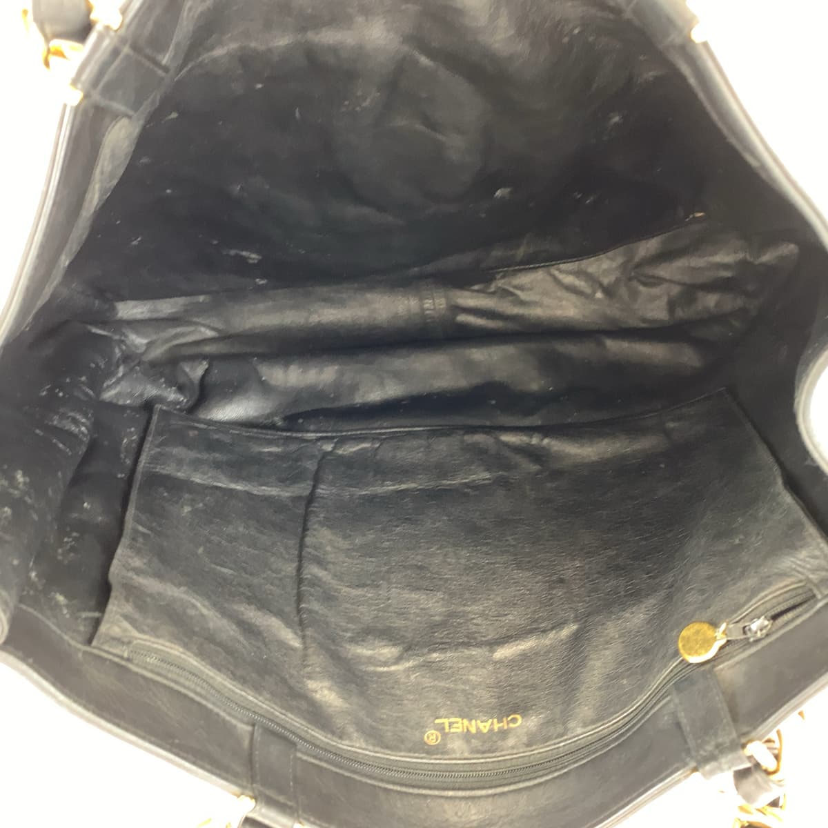 CHANEL シャネル ココマーク ブラック 黒 ゴールド金具 ラムスキン チェーントートバッグ 肩掛け  レディース