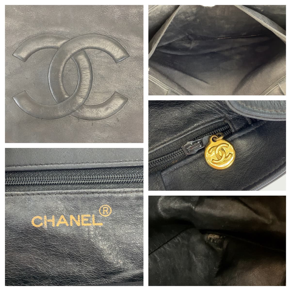 CHANEL シャネル ココマーク ブラック 黒 ゴールド金具 ラムスキン チェーントートバッグ 肩掛け  レディース