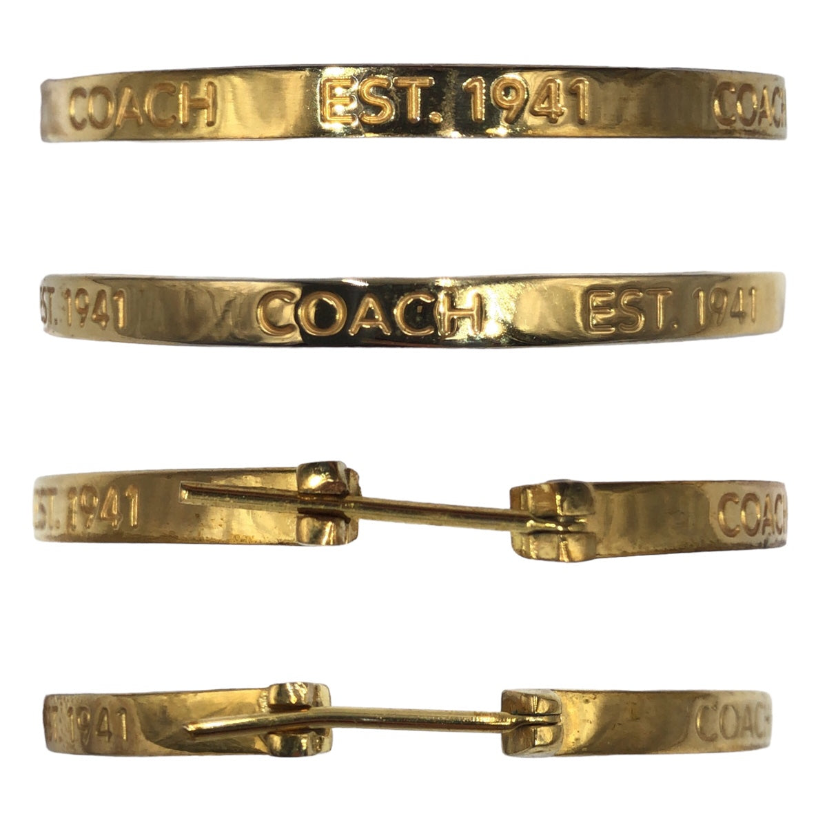 D-027
COACH コーチ ゴールド 金 メタル ピアス  レディース