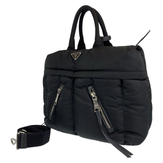 PRADA Prada Tessuto Bomber Black Silver Hardware Nylon BN2617 Business Bag Briefcase Men's