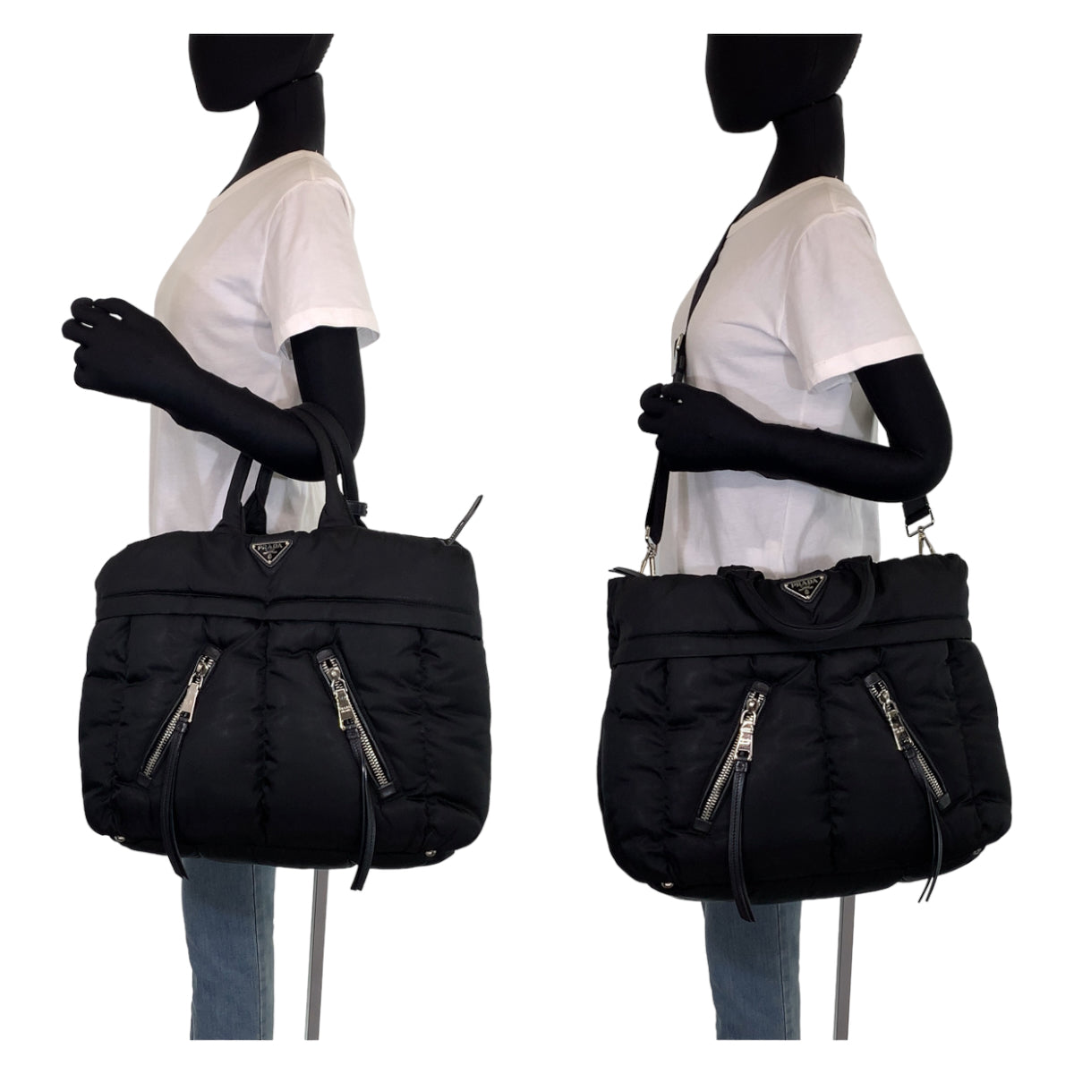 PRADA Prada Tessuto Bomber Black Silver Hardware Nylon BN2617 Business Bag Briefcase Men's