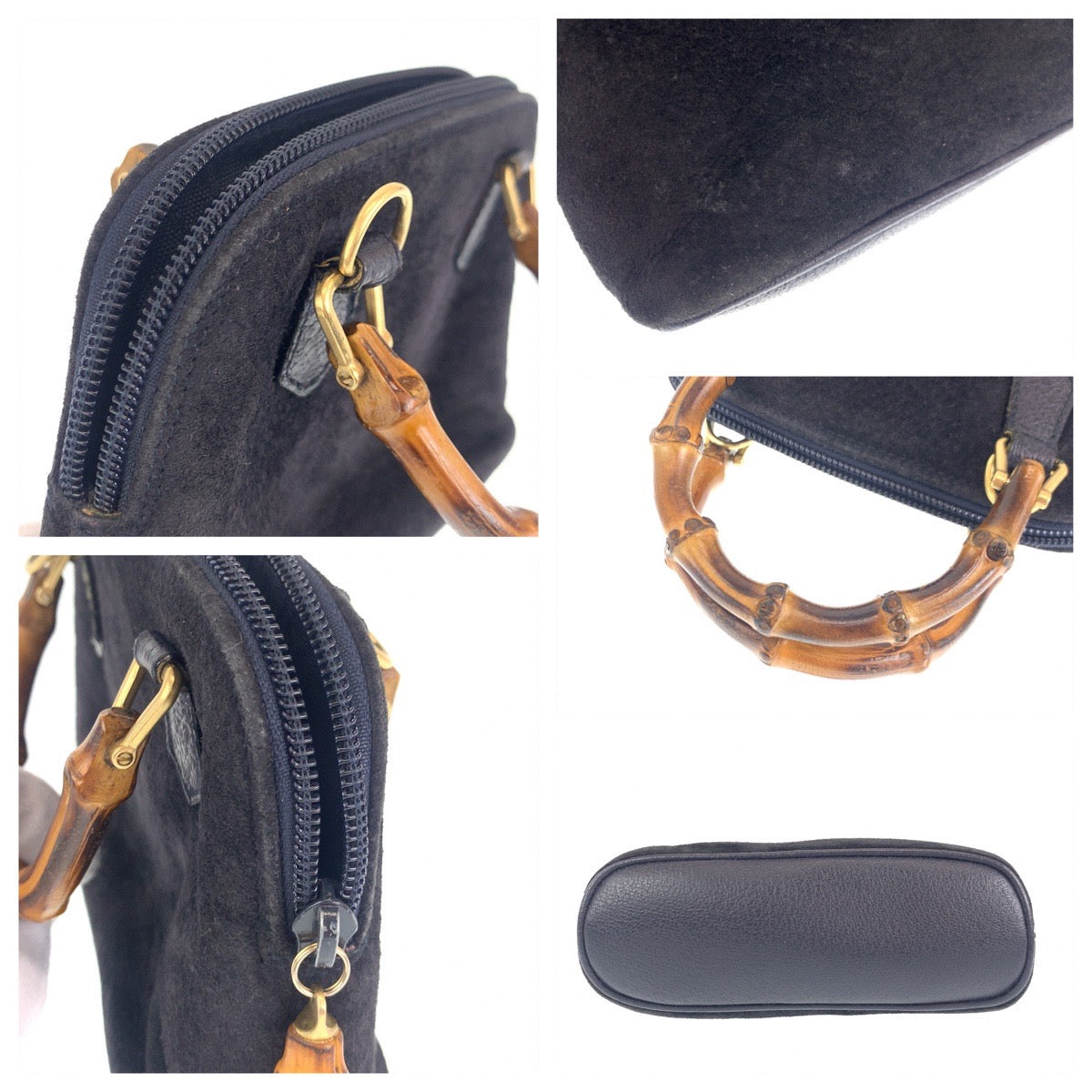 GUCCI グッチ バンブー ブラック 黒 ゴールド金具 スウェード 007 2865 0231 ショルダーバッグ ミニハンドバッグ 2way  レディース