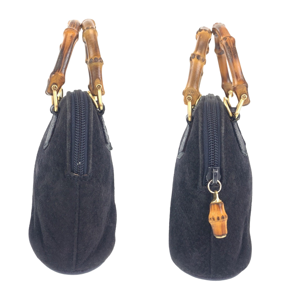 GUCCI グッチ バンブー ブラック 黒 ゴールド金具 スウェード 007 2865 0231 ショルダーバッグ ミニハンドバッグ 2way  レディース