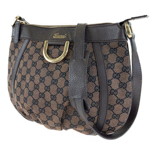 H-0350
GUCCI グッチ アビー ブラウン 茶 ゴールド金具 GGキャンバス 265691 ショルダーバッグ 斜め掛け  レディース