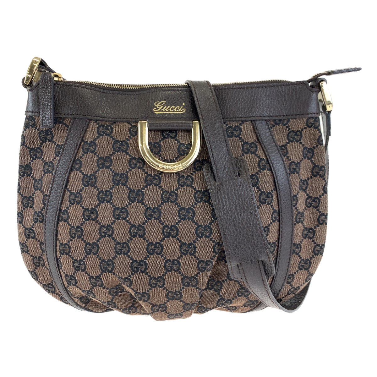 H-0350
GUCCI グッチ アビー ブラウン 茶 ゴールド金具 GGキャンバス 265691 ショルダーバッグ 斜め掛け  レディース