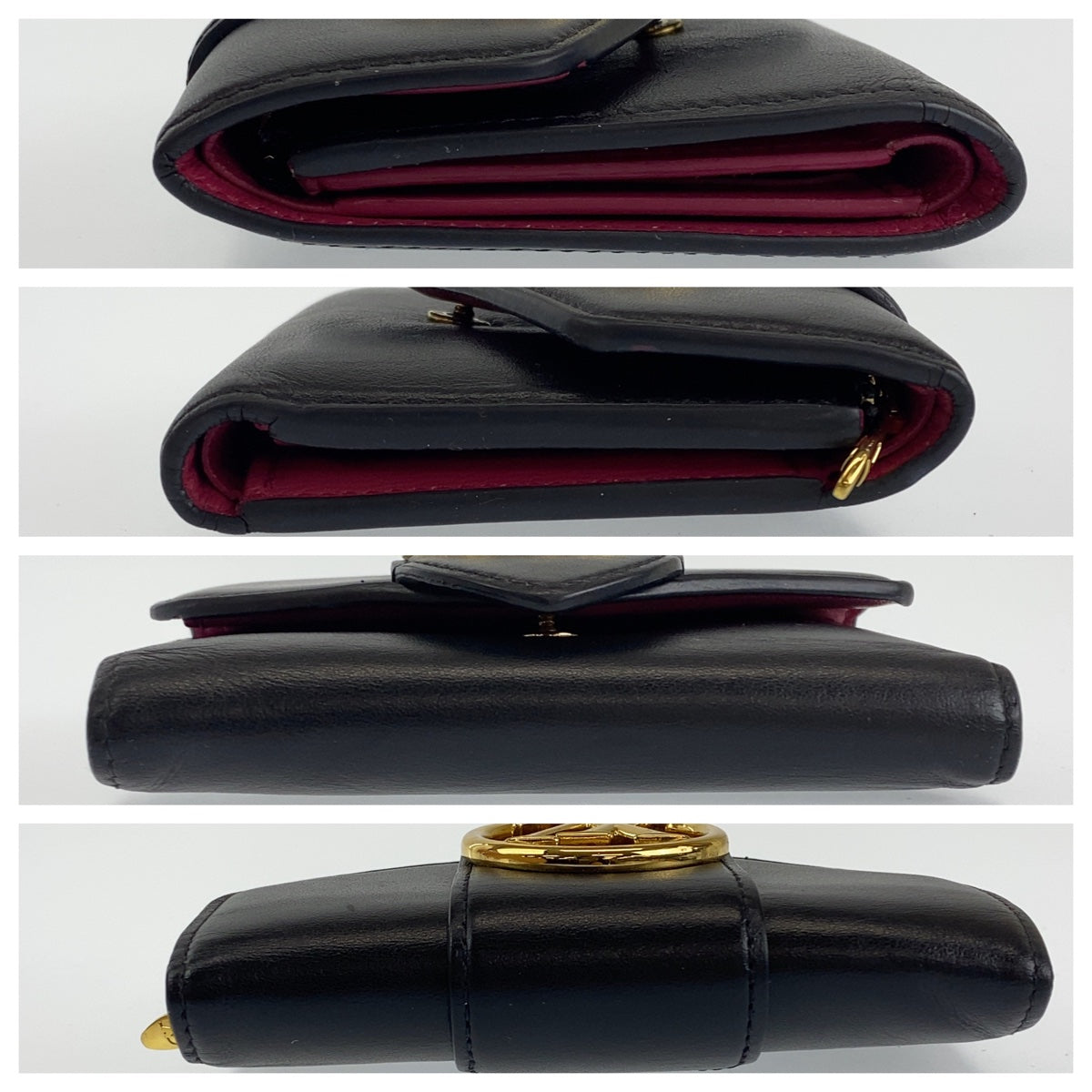 H-0352
LOUIS VUITTON ルイヴィトン ポルトフォイユコンパクト ポンヌフ ブラック 黒 ピンク ゴールド金具 PVC M69175 三つ折り財布 コンパクトウォレット  レディース