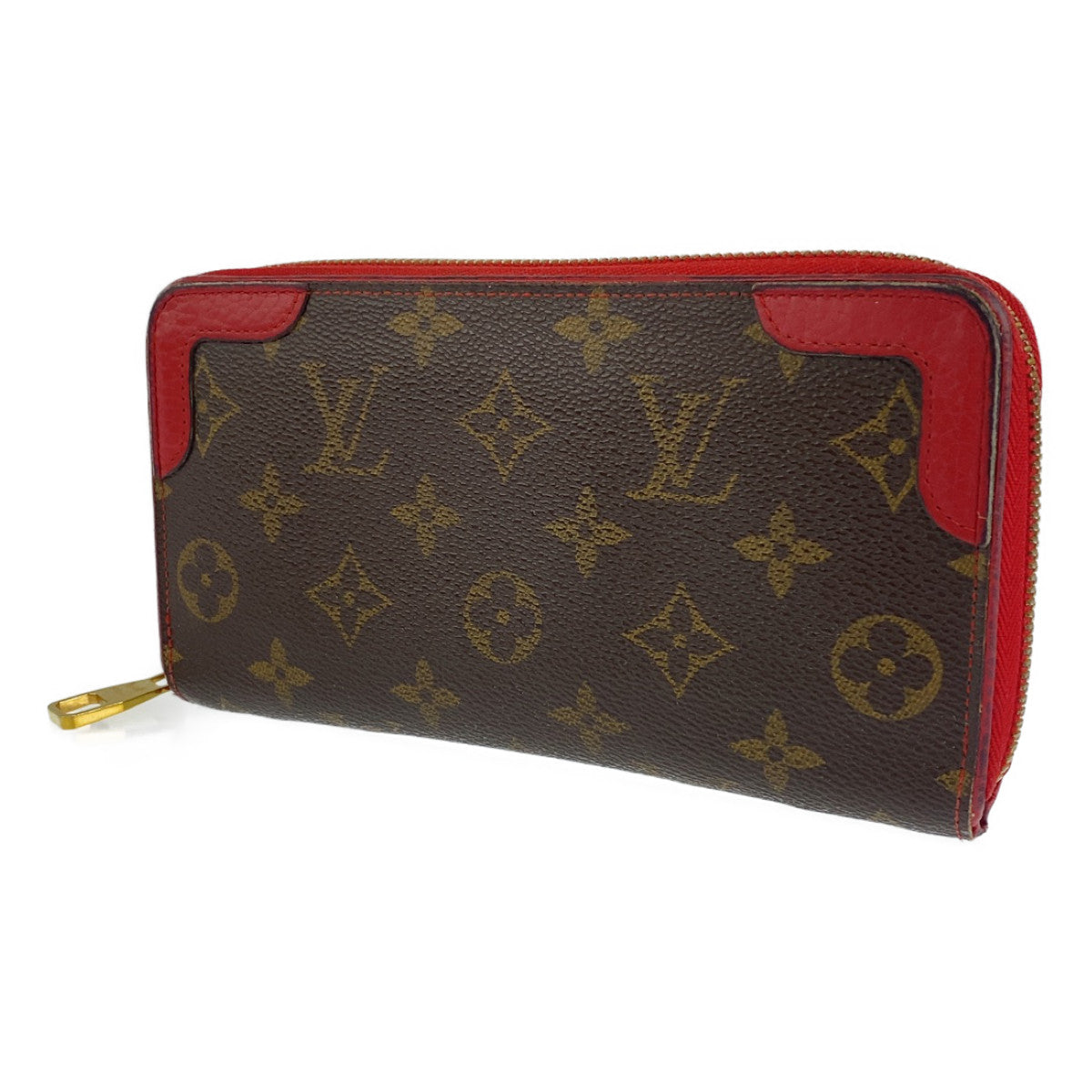 H-0355
LOUIS VUITTON ルイヴィトン モノグラム レティーロ ジッピーウォレット ブラウン 茶 レッド 赤 ゴールド金具 PVC M61854 長財布 ラウンドファスナー  レディース