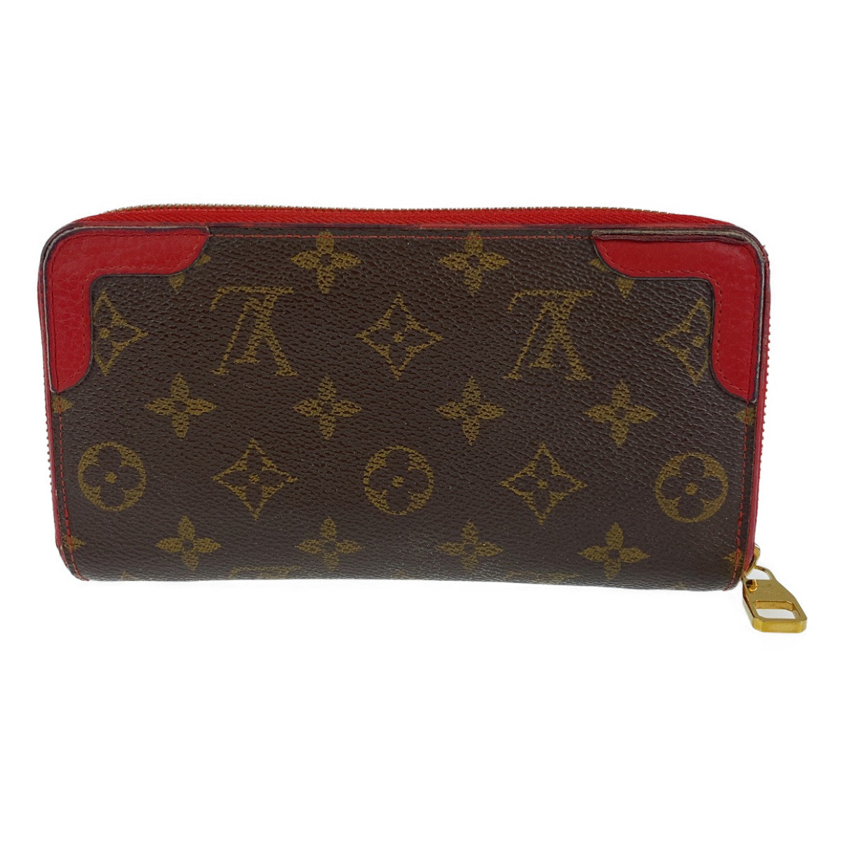 H-0355
LOUIS VUITTON ルイヴィトン モノグラム レティーロ ジッピーウォレット ブラウン 茶 レッド 赤 ゴールド金具 PVC M61854 長財布 ラウンドファスナー  レディース
