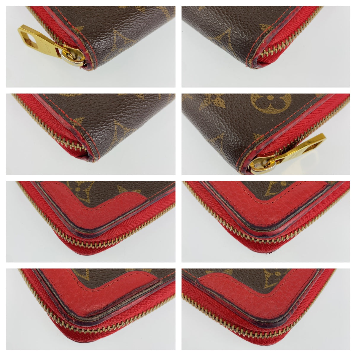 H-0355
LOUIS VUITTON ルイヴィトン モノグラム レティーロ ジッピーウォレット ブラウン 茶 レッド 赤 ゴールド金具 PVC M61854 長財布 ラウンドファスナー  レディース