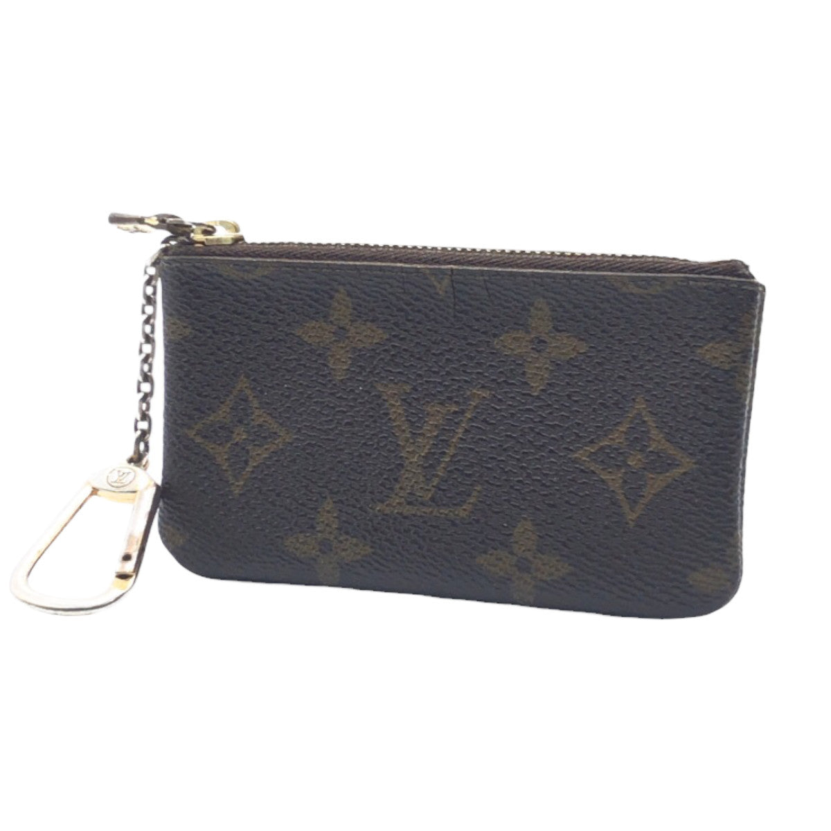 LOUIS VUITTON ルイヴィトン モノグラム ポシェットクレ ブラウン 茶 ゴールド金具 グレインレザー M63650 コインケース 小銭入れ  メンズ