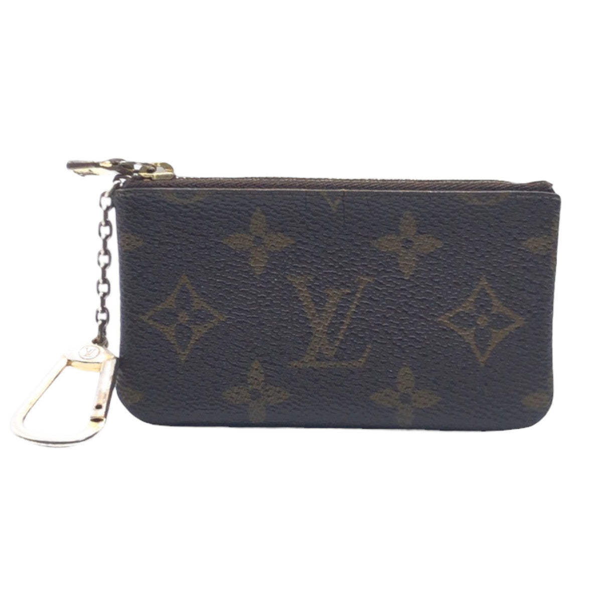 LOUIS VUITTON ルイヴィトン モノグラム ポシェットクレ ブラウン 茶 ゴールド金具 グレインレザー M63650 コインケース 小銭入れ  メンズ