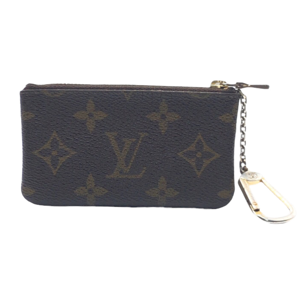 LOUIS VUITTON ルイヴィトン モノグラム ポシェットクレ ブラウン 茶 ゴールド金具 グレインレザー M63650 コインケース 小銭入れ  メンズ
