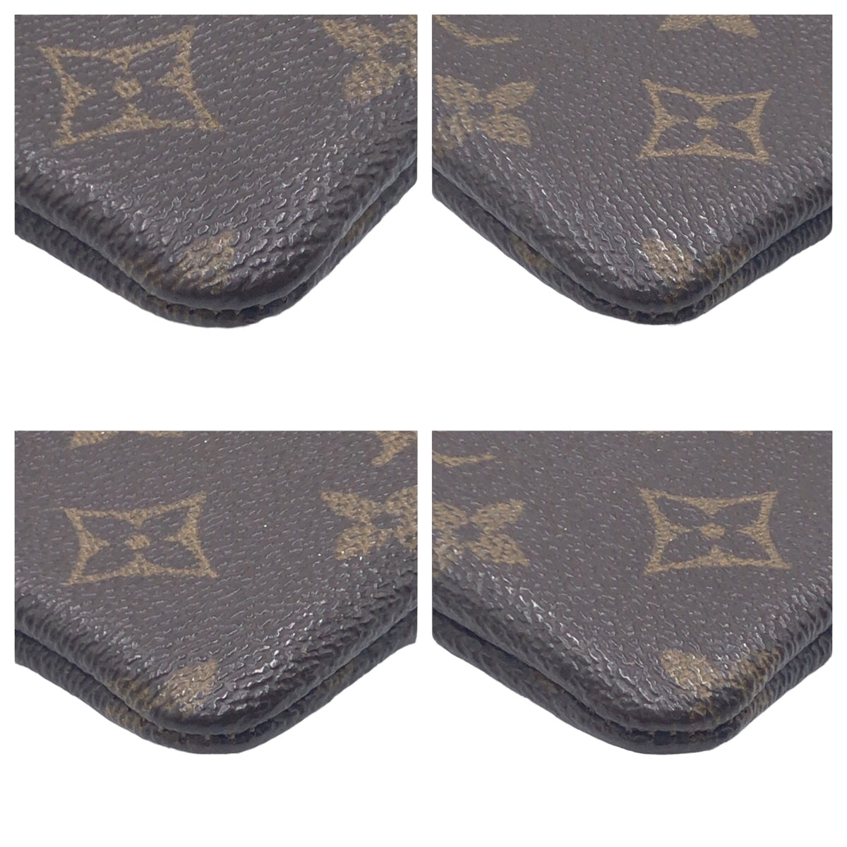 LOUIS VUITTON ルイヴィトン モノグラム ポシェットクレ ブラウン 茶 ゴールド金具 グレインレザー M63650 コインケース 小銭入れ  メンズ