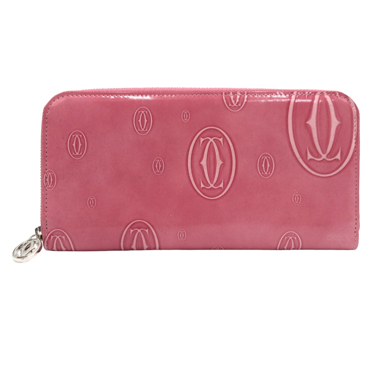 CARTIER カルティエ ハッピーバースデイ ピンク シルバー金具 エナメル CRL3001255 長財布 ロングウォレット  レディース