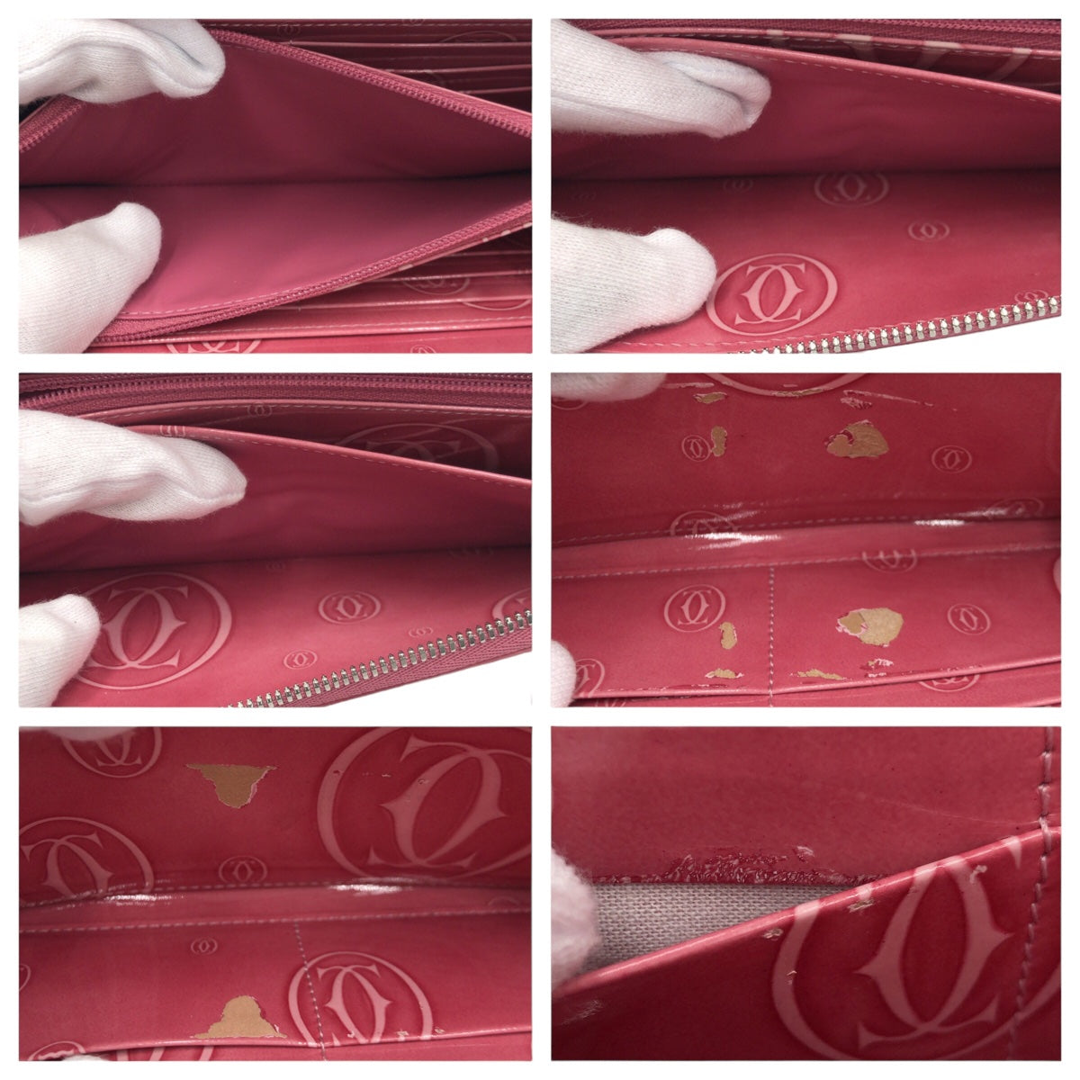 CARTIER カルティエ ハッピーバースデイ ピンク シルバー金具 エナメル CRL3001255 長財布 ロングウォレット  レディース