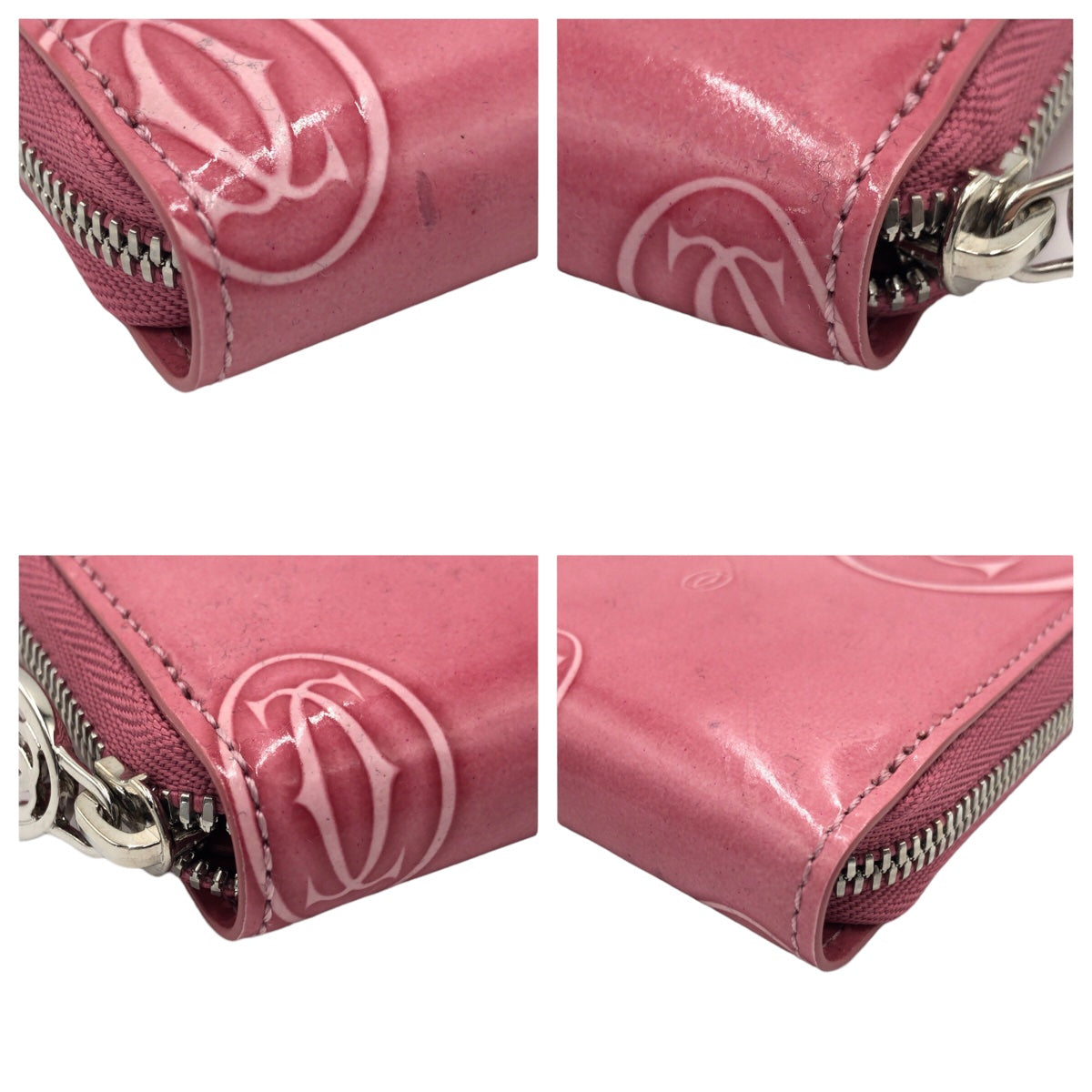CARTIER カルティエ ハッピーバースデイ ピンク シルバー金具 エナメル CRL3001255 長財布 ロングウォレット  レディース