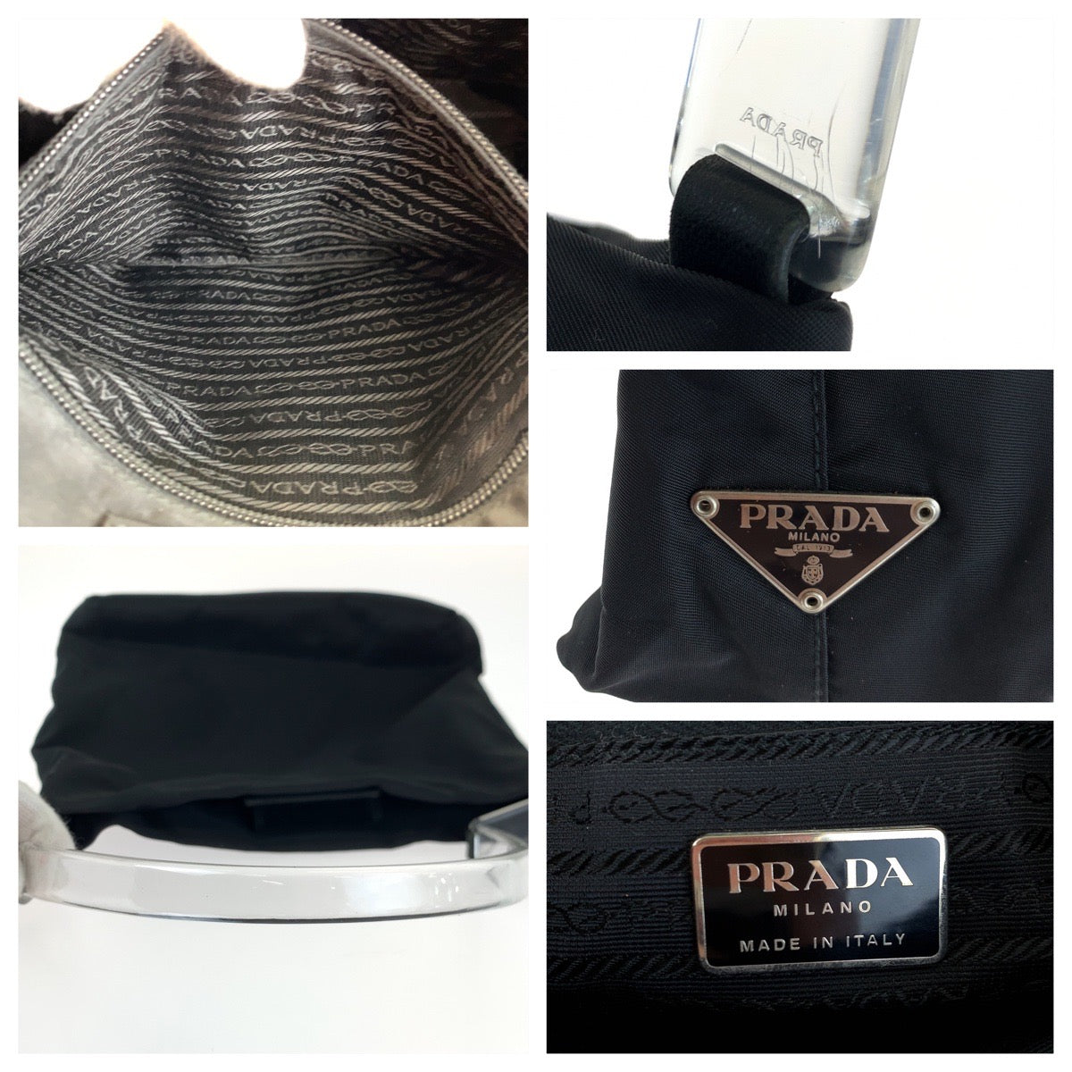H-0363
PRADA プラダ テスート プラハンド ブラック 黒 ナイロン / プラスチック ショルダーバッグ ハンドバッグ  レディース