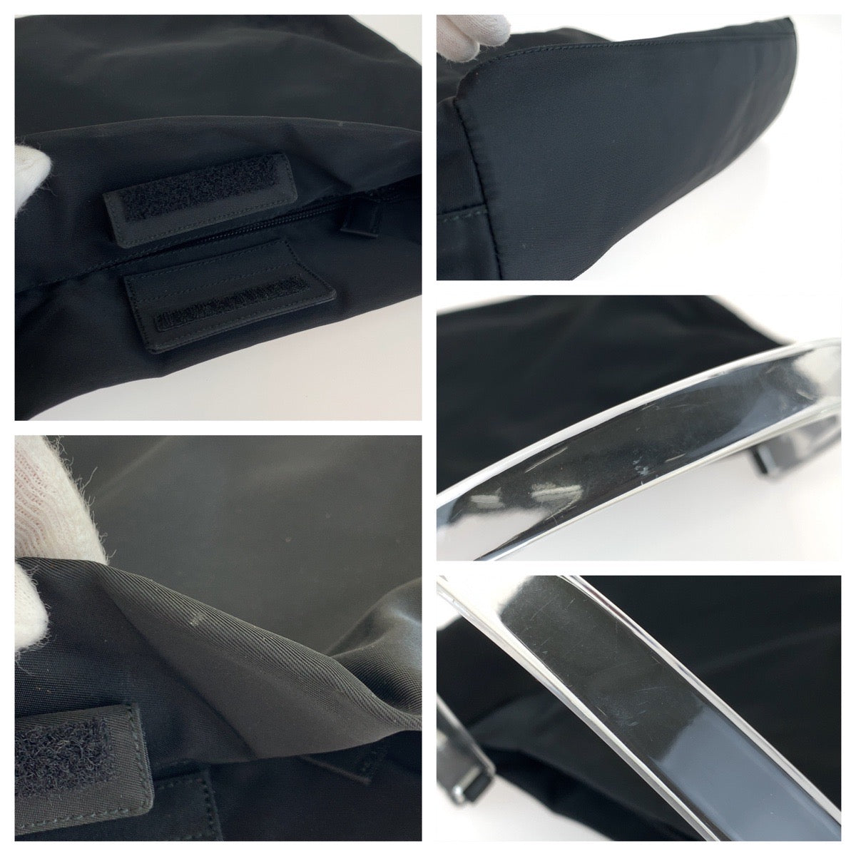 H-0363
PRADA プラダ テスート プラハンド ブラック 黒 ナイロン / プラスチック ショルダーバッグ ハンドバッグ  レディース