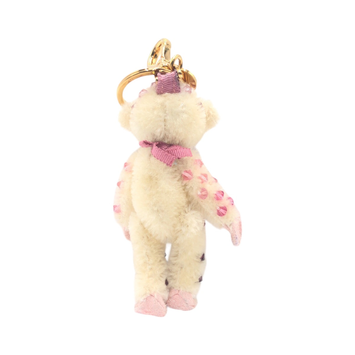 PRADA Prada Bear Ivory Pink Gold Hardware Acrylic/Beads 1ARA23 Key Holder Key Ring Bag Charm Women's