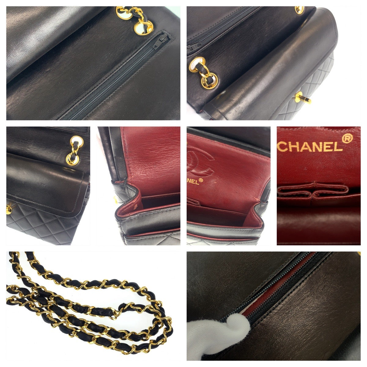 CHANEL シャネル ヴィンテージ マトラッセ23 ダブルフラップ タイムレス ココマーク ターンロック ブラック 黒 ゴールド金具 ラムスキン Wチェーンショルダーバッグ 肩掛け  レディース