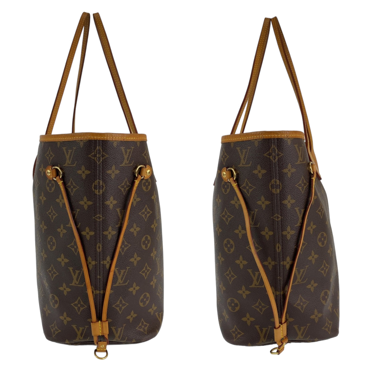 H-0370
LOUIS VUITTON ルイヴィトン モノグラム ネヴァーフルMM ポーチ付き ブラウン 茶 ゴールド金具 PVC M41178 トートバッグ ショルダーバッグ  レディース
