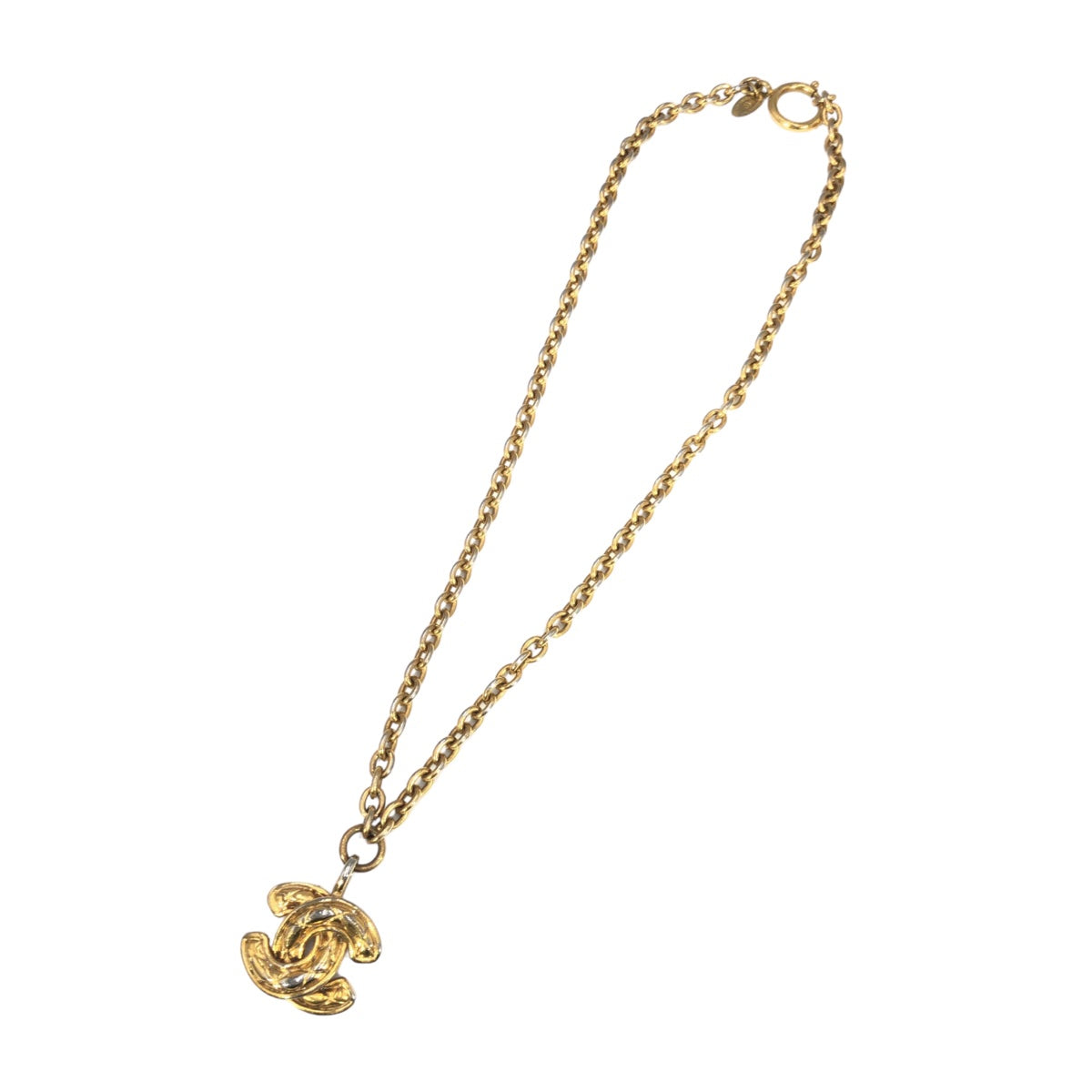 CHANEL シャネル マトラッセ ココマーク コメあり ゴールド 金 GP ネックレス ペンダント  レディース