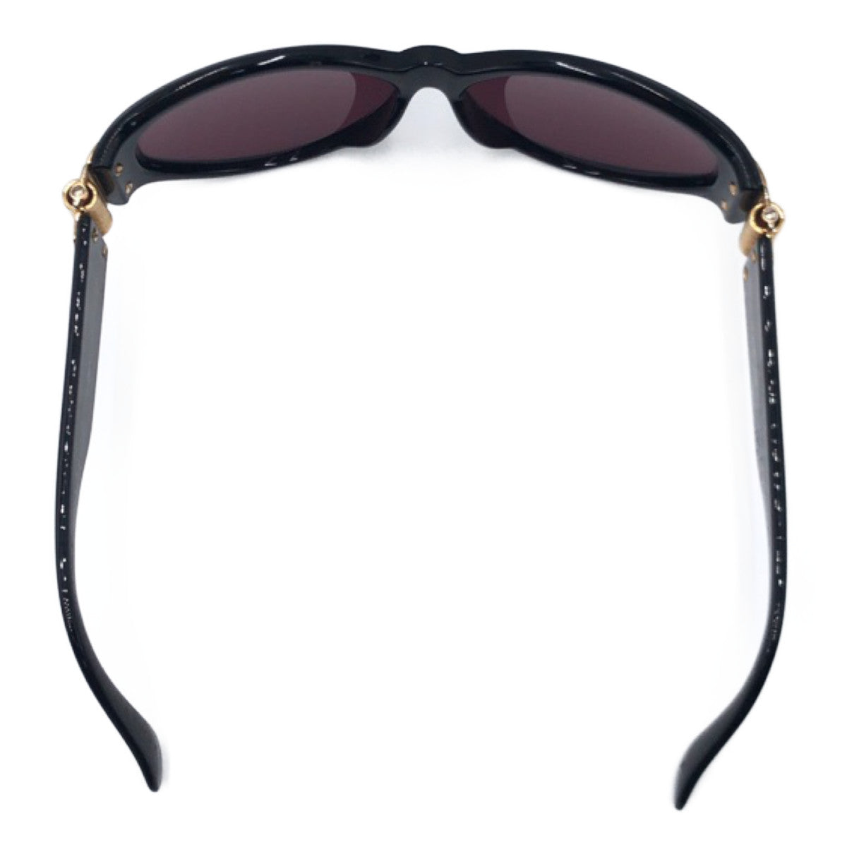 C-216
YVES SAINT LAURENT イヴ・サンローラン 男女兼用 ブラック 黒 ゴールド金具 プラスチック 31-6509 サングラス オーバル  レディース