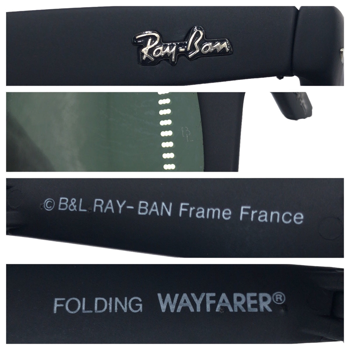 Ray-Ban B&amp;L Bausch &amp; Lomb Wayfarer Black Plastic Sunglasses Wellington Men's