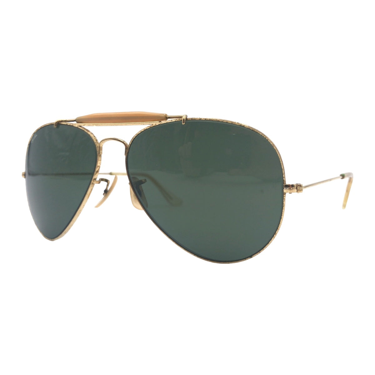 Ray-Ban B&amp;L RAY-BAN USA Gold Black Metal R&amp;L RAY-BAN 62◻︎14 Sunglasses Teardrop Men's