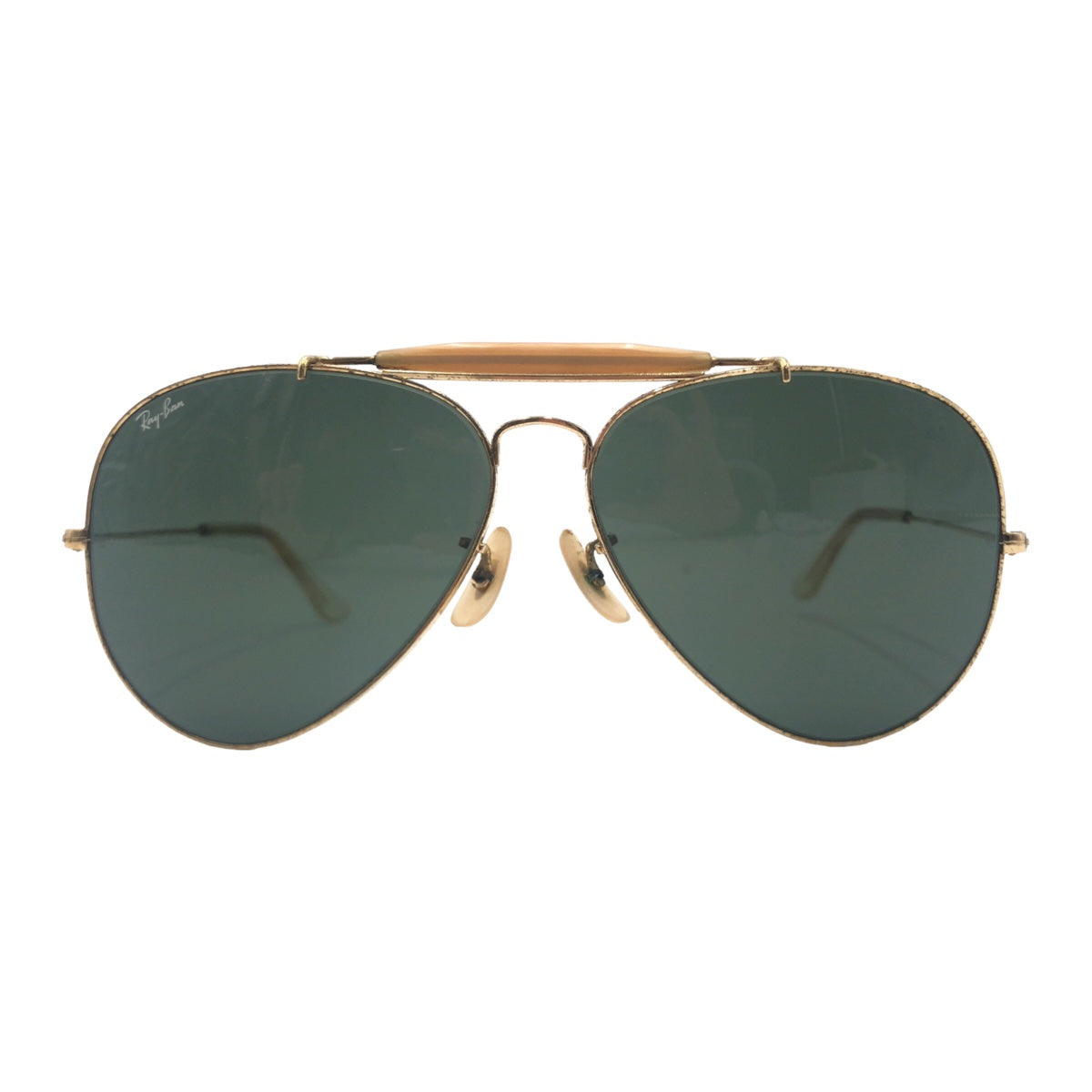 Ray-Ban B&amp;L RAY-BAN USA Gold Black Metal R&amp;L RAY-BAN 62◻︎14 Sunglasses Teardrop Men's