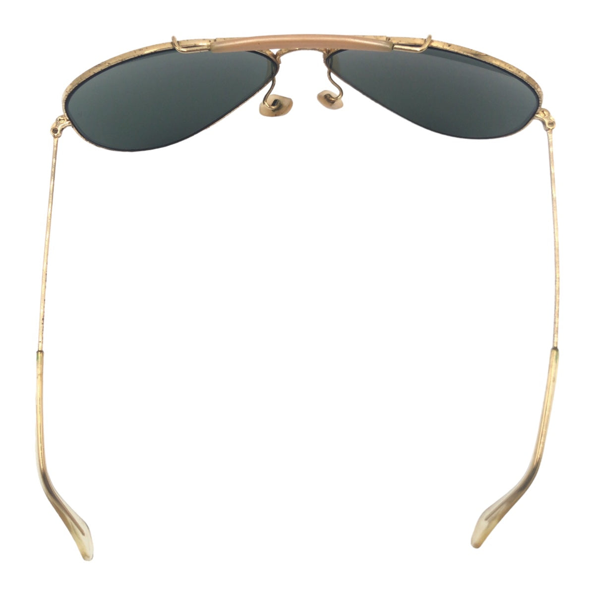 Ray-Ban B&amp;L RAY-BAN USA Gold Black Metal R&amp;L RAY-BAN 62◻︎14 Sunglasses Teardrop Men's