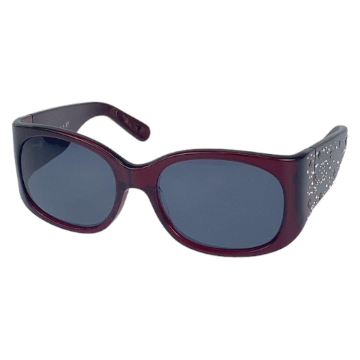 H-0377
CHANEL シャネル ココマーク レッド 赤 プラスチック c730/11 55□18 125 2N サングラス メガネ 度なし ウェリントン  レディース
