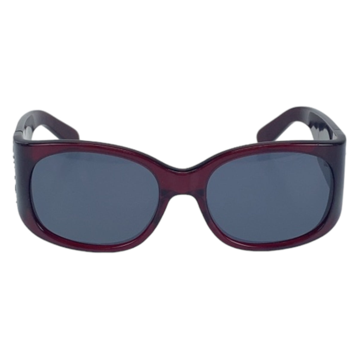 H-0377
CHANEL シャネル ココマーク レッド 赤 プラスチック c730/11 55□18 125 2N サングラス メガネ 度なし ウェリントン  レディース