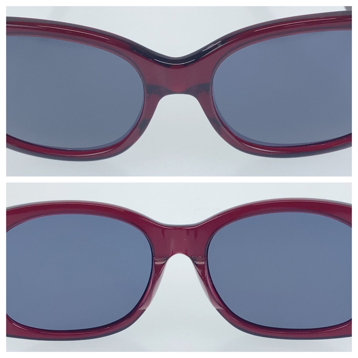 H-0377
CHANEL シャネル ココマーク レッド 赤 プラスチック c730/11 55□18 125 2N サングラス メガネ 度なし ウェリントン  レディース