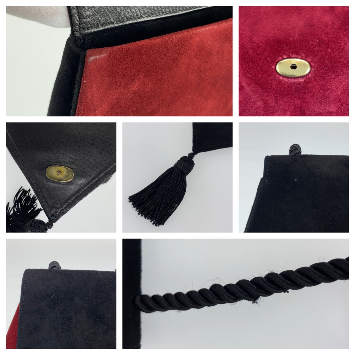 H-0378
SAINT LAURENT サンローラン カサンドラロゴスエード レッド 赤 ブラック 黒 スウェード ショルダーバッグ 斜め掛けバッグ  レディース