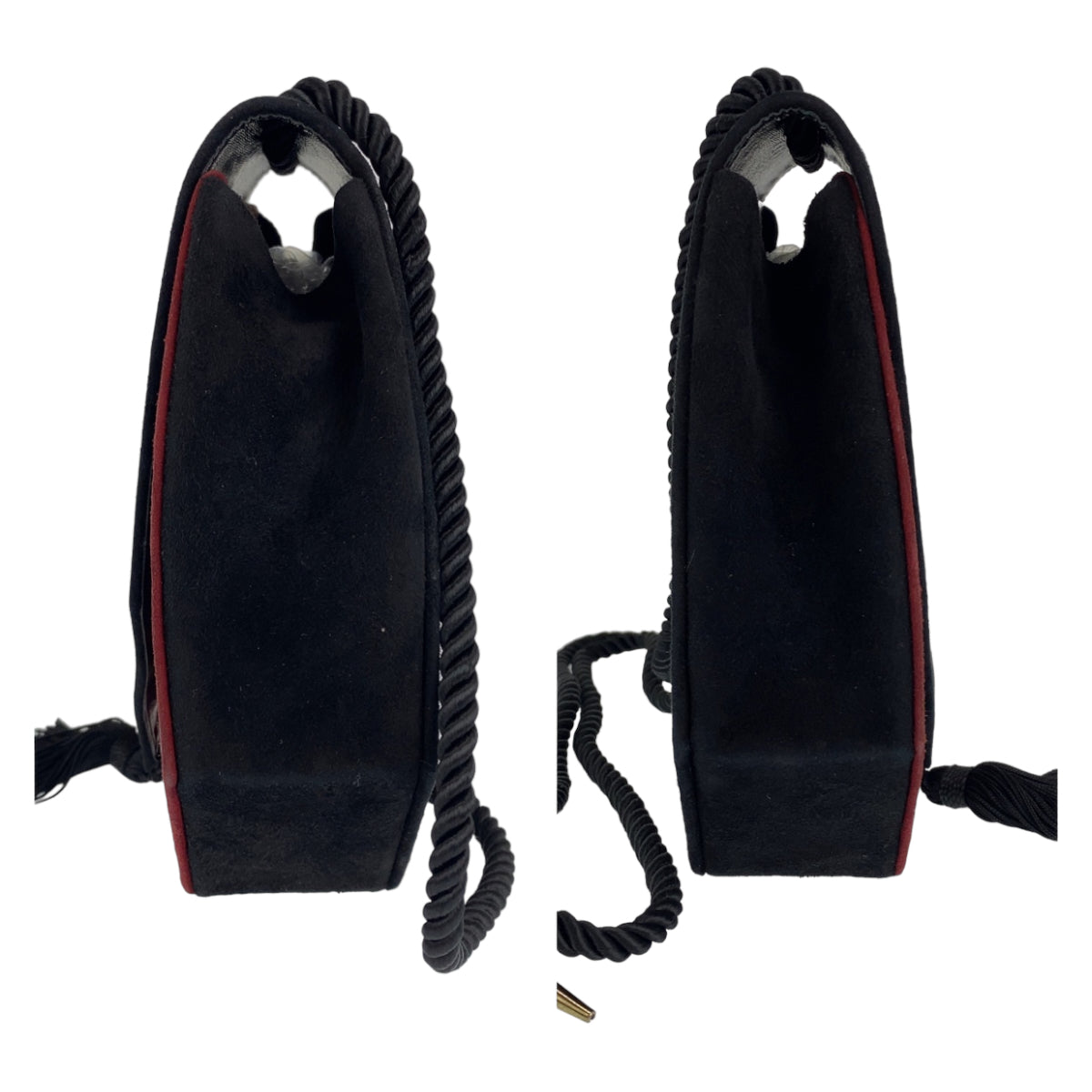 H-0378
SAINT LAURENT サンローラン カサンドラロゴスエード レッド 赤 ブラック 黒 スウェード ショルダーバッグ 斜め掛けバッグ  レディース