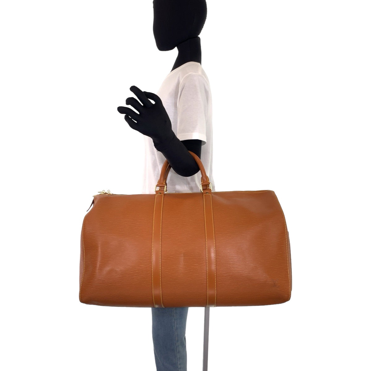 C-073
LOUIS VUITTON ルイヴィトン エピ キーポル50 男女兼用 ジパングゴールド ブラウン 茶 グレインレザー M42968 ボストンバッグ 旅行バッグ  メンズ
