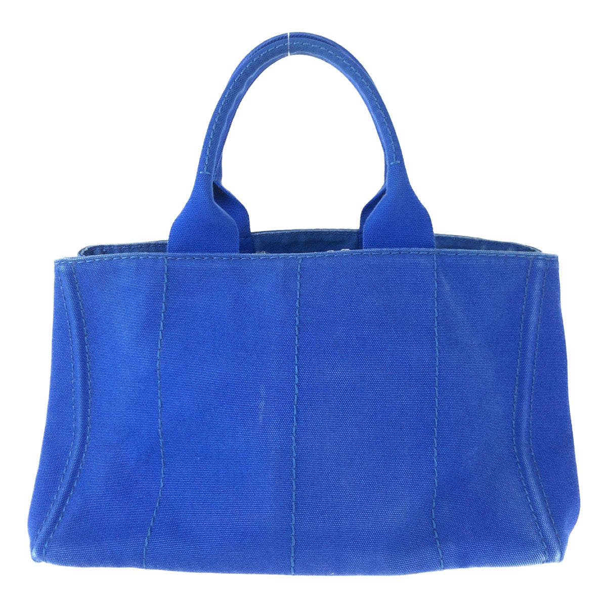 H-0382
PRADA プラダ カナパ M ブルー 青 キャンバス トートバッグ ハンドバッグ  レディース