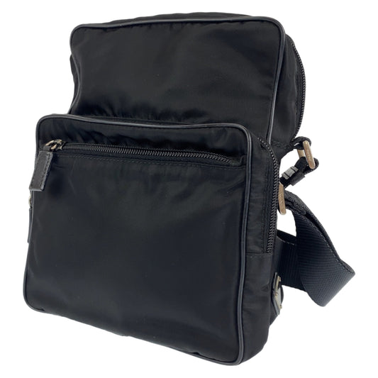 H-0383
PRADA プラダ テスート 男女兼用 ブラック 黒 シルバー金具 ナイロン ショルダーバッグ 斜め掛けバッグ  メンズ